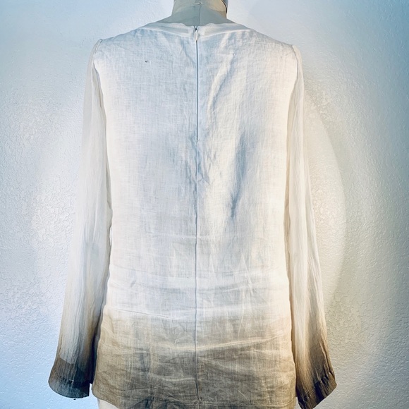Viviana Uchitel linen/silk zip up top size 1 NWT - Picture 2 of 7